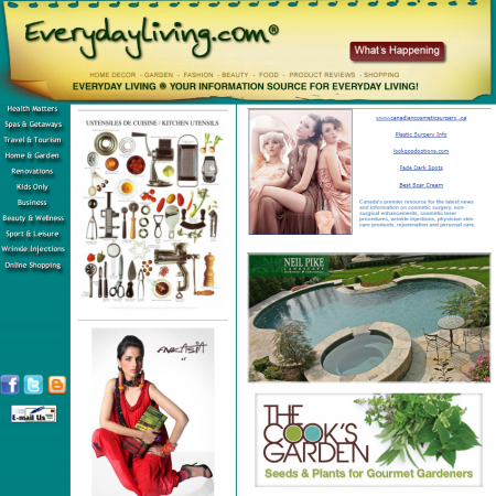 everydayliving.com home page for Everyday Living website