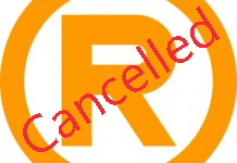 Cancelled trademark symbol